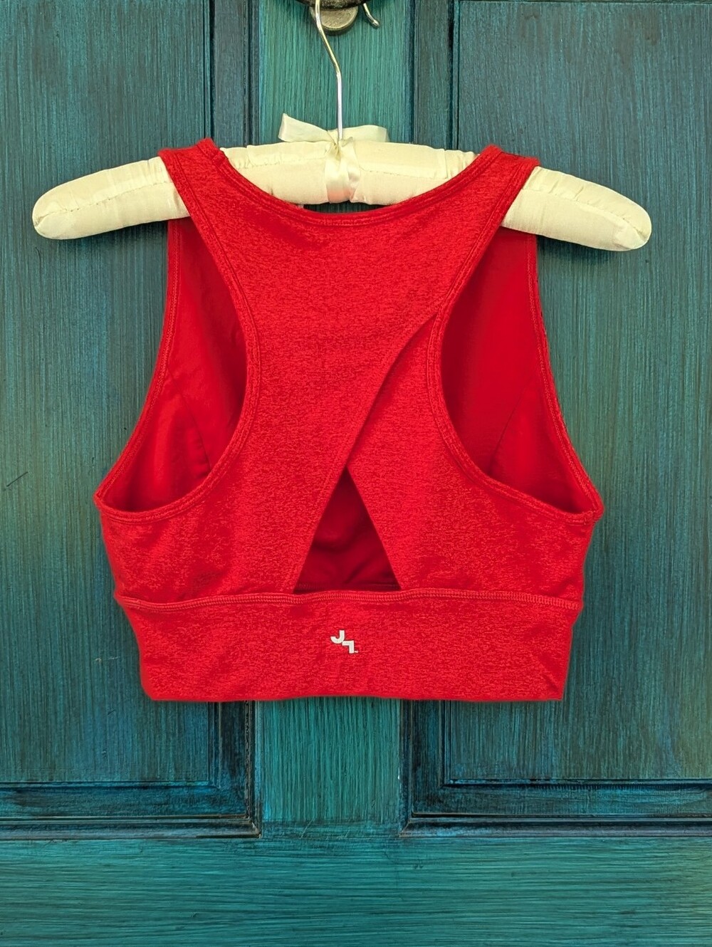 JoyLab Red High Neck Racerback Workout Crop Top | Medium - Picture 3 of 5